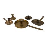 Brass chamber stick candle holders: Hand