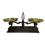 Brass pan scales, iron base, KILOG stamp, 6' pans,