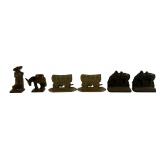 Three Pairs of Cast Iron Bookends