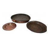 Vintage copper: Hand hammered dish, 10' dia. /