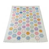 Hand-Stitched Grandmotherï¿½s Flower Garden Quilt