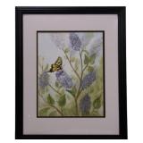 Watercolor, Butterfly & Crepe Myrtle, 11' x 14'