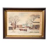 Framed Chromolithograph ï¿½Home to Thanksgivingï¿½