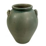 Burley Winter Pottery vase, rope handles, 10' dia.