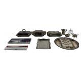 Silverplate: Serving tray with gravy tree, 14.5' d