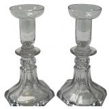 19th Century Sandwich glass candle sticks.