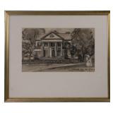 Drawing 'Souvenir of Jamestown,' signed,
