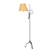 Wrought Iron Floor Lamp with Burlap Shade