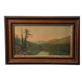 J.R. Key 1896 Landscape Chromo Painting