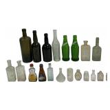 Bottles: Blown bottle, green, 10'T / Dark brown