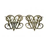 2 brass trivets, Virginia Metalcrafters Colonial f