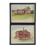 Prints 0fï¿½ Watercolors of Schools