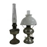 Lot of two vintage metal table lamps. Includes
