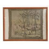 Framed Silk Tapestry With Desert Scene