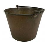 Brass bucket, iron swinging handle, 13' dia., 9'