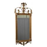 Gold Gilt Wood Mirror with Floral Appliques
