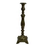 Brass candlestick, chased with vines & flowers,