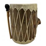 Handcrafted Wooden Drum With Mallet