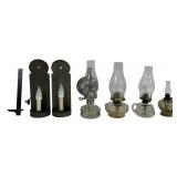 Collection of vintage lighting items. Includes