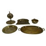 Brass: Incense burner, 6.5' base, 8'T / 2 handled