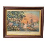 Framed Lithograph ï¿½The Mississippi in Time of