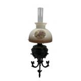 Bradley & Hubbard Oil Lamp With Painted Shade