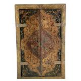 Persian Folk Art mirror, decorated case has