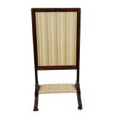 Mahogany Pole Screen With Striped Fabric
