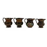 Copper luster: 4 pitchers, 4.25' to 5' dia., 5.5'