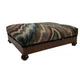 Footstool, mahogany, veneer, ca 1840, flame