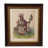 Framed Native American Lithograph Artwork