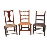 Three Ladder-Back Chairs