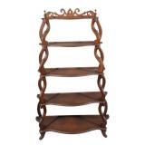 Walnut Victorian What-Not Shelf