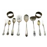 Sterling silver lot: 192g. (small egg spoon has EE