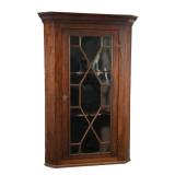 Mahogany Corner Cabinet With13 pane Glass Door