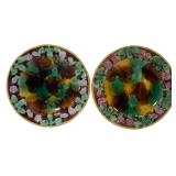 2 vintage Majolica plates, 9.75' dia. (one has
