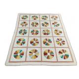 Patchwork Quilt With Dresden Plate Design