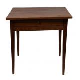Walnut Bed Side with Drawer and Tapered Legs
