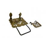 Brass plate warmer, fireplace fender or crane