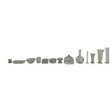 Collection of 13 clear glass items. Includes a