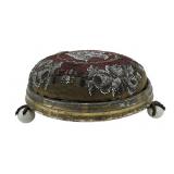 Victorian stool, beaded needlepoint on wood