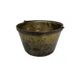 Small brass bucket, 8' dia., 5' deep, iron handle
