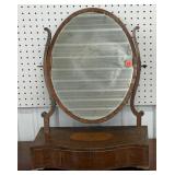 George III period mahogany shaving mirror.
