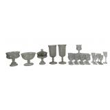 Pattern glass: Kings Crown thumbprint compotes