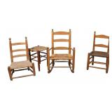Ladder-Back Chairs and Stool