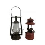 Lot of two vintage outdoor lanterns. Includes one