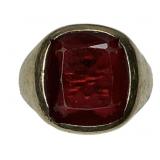 10k gold ring 12g. Red Garnet stone, size 9