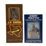J.R. Ewing and John Wayne porcelain Decanters
