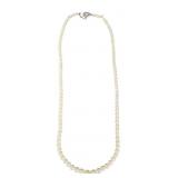 Pearl necklace, graduated pearls, 1/4' to 1/8',