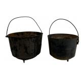 2  Cast iron cooking cauldrons
